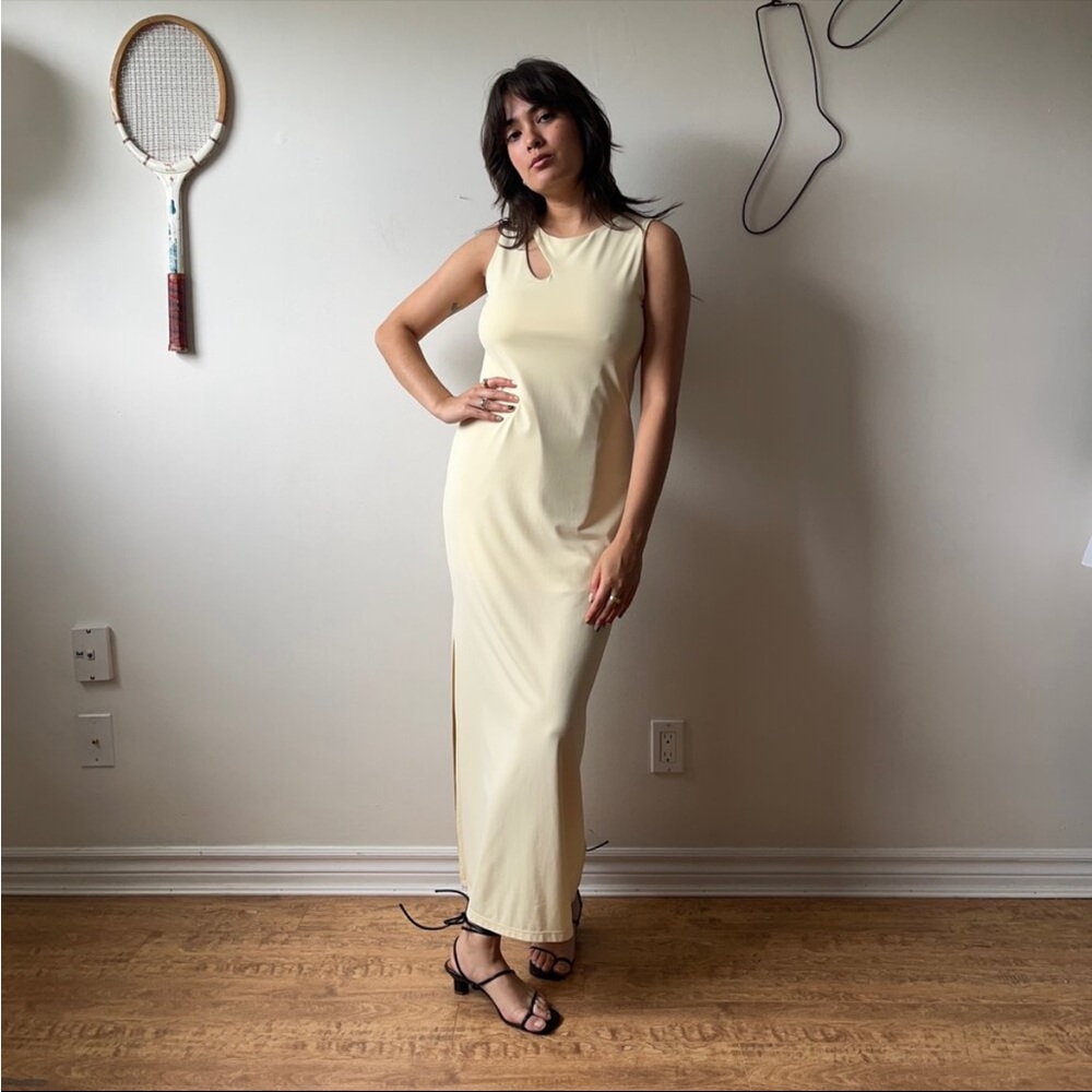 Vintage Butter Cutout Maxi Dress